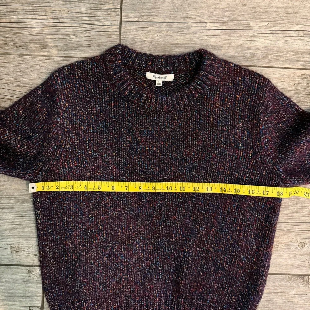 Madewell Purple Multi Space Dyed Marl Wool Blend Crewneck Sweater AF327 Women S